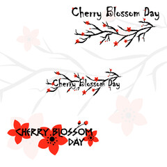 Cherry Blossom Day Icons Logo