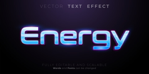 Energy metal text style effect, Editable 3d style text tittle