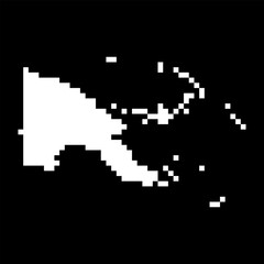 Obraz premium Pixel map of Papua New Guinea. Vector illustration.