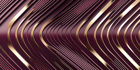 Luxury reliefs deep burgundy and gold lines. Abstract art deco background. Digital ai art