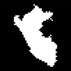 Fototapeta premium Pixel map of Peru. Vector illustration.