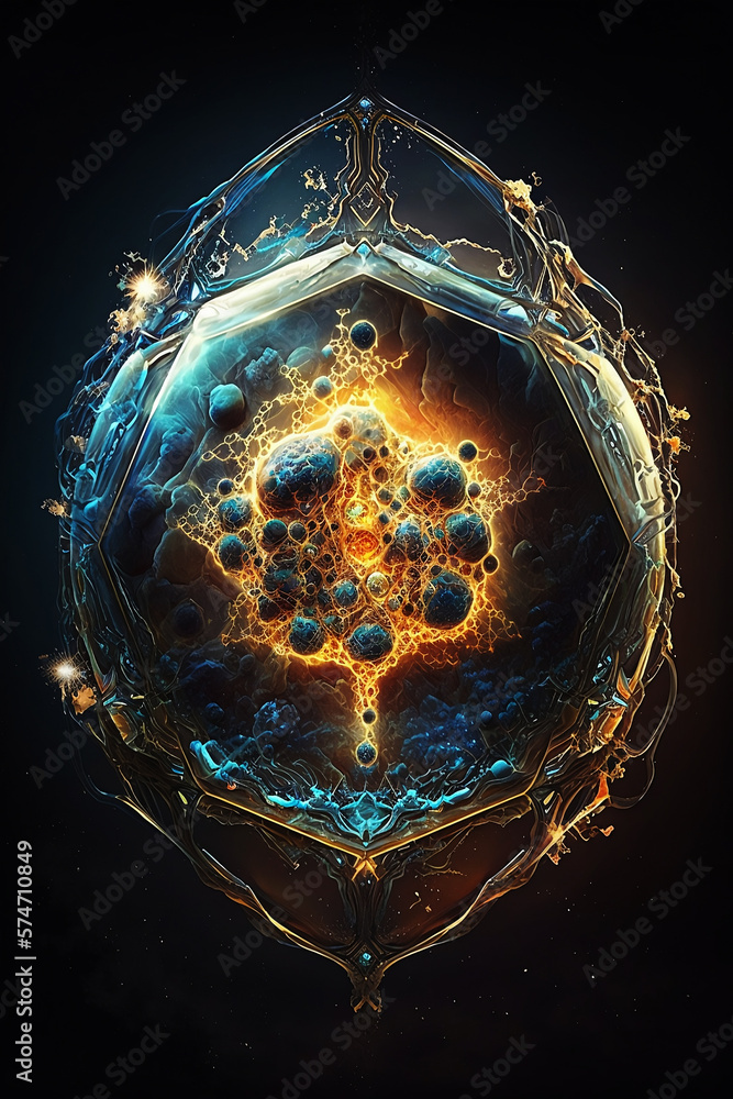 Wall mural explosion of fantasy planet in open space