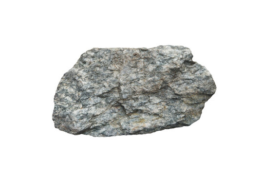 Sample raw specimen of granite igneous rock stone isolated on white background.