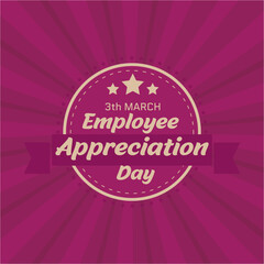 Happy Employee Appreciation Day, Employee of the month, vector design