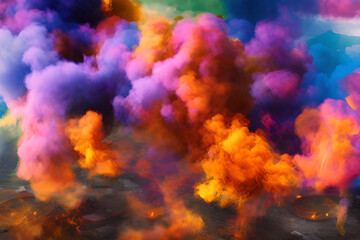 Colorful Smoke Background Created with Generative AI