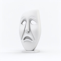 3d white mask isolated on white