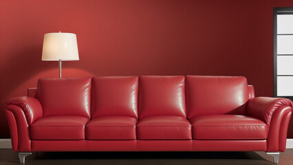 Red Leather Sofa Room