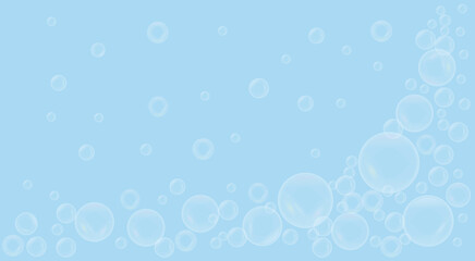 Cute, realistic, fun water bubbles flying randomly. 