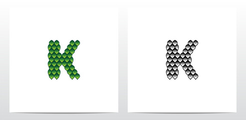 Leaf Bushes Letter Logo Design K