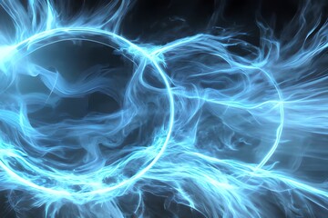 Neon Smoke Exploding Outwards With Empty Center. Dramatic Smoke Or Fog Effect For Spooky, Hot Lighting Ring Circle. Generative AI
