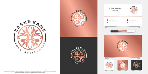 Naklejka premium Flower logo design with creative concept Premium Vector