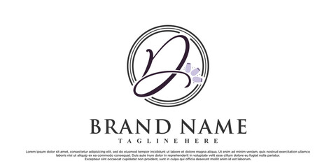 Nail logo design for beauty with initial E creative element style