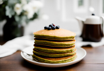 Stack the flavors with Matcha Tea Pancakes.