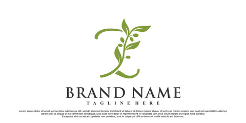 Fototapeta premium Z latter logo design with nature beauty Premium Vector
