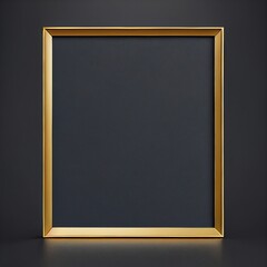 Gold frame portrait frame on gray background Generative AI
