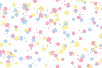 cute pattern vector white colorful background water color spots fabric watercolor drop of watercolor ink spot spread abstract with pink blue yellow pastel color tone party wallpaper .