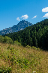 Wonderful view of the mountainworld in the Valle Roja near Rescia
