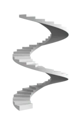Foto op Canvas White spiral staircase isolated. PNG transparency © POSMGUYS