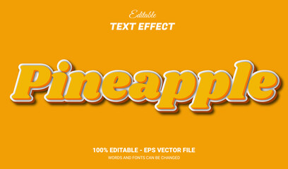pineapple fruit fresh text effect design