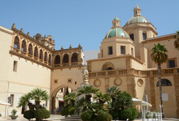 Obraz premium The Basilica of the Santissimo Salvatore is the main place of Catholic worship in Mazara del Vallo. It is of Norman origin followed by the Aragonese and Spanish style.