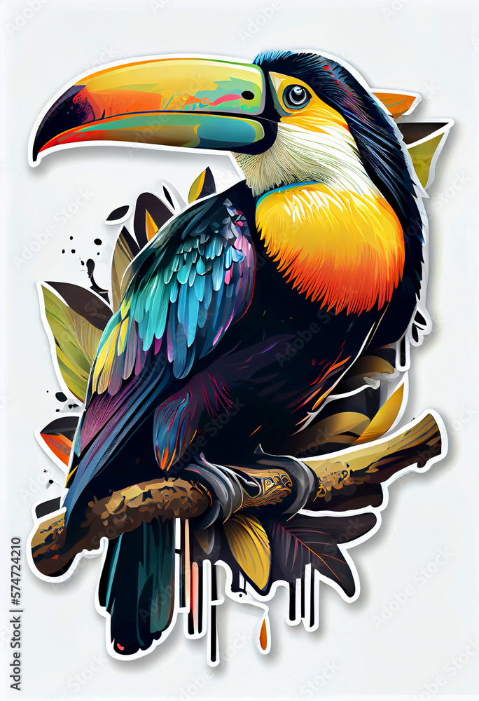 Wall mural generative ai render of a toucan