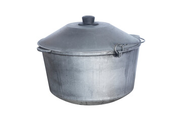 cauldron for cooking in nature, isolated from the background