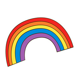 Fototapeta premium Rainbow. Cartoon. Vector illustration. Isolated on white background