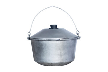 cauldron for cooking in nature, isolated from the background
