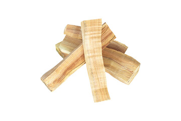 Wooden incense sticks Palo Santo, wooden stick isolated from background