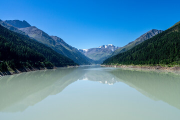 View of the socalled Gepatsch Reservoir at the very end of Kaunertal