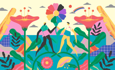 Hand drawn summer background