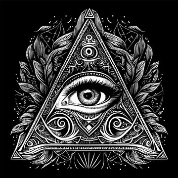 eye in triangle shape is a symbol that represents different meanings across cultures and beliefs, from spiritual enlightenment to conspiracy theories