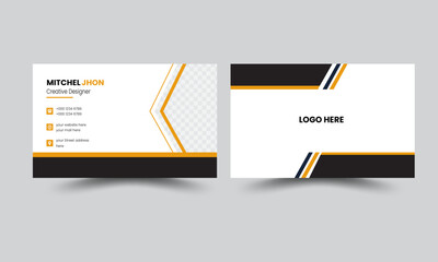 
Creative stylish orange and black elegant business card design