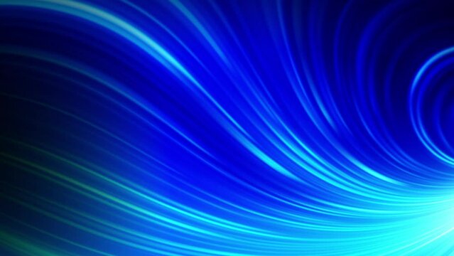 Royal blue abstract and neon strands moving out in a spiral effect