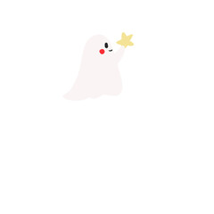 cute ghost with yellow star