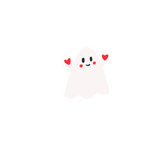 cute ghost with heart