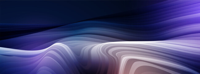 Vector abstract minimal element of geometric, wave flow or curve shape pattern, dynamic fluid - liquid shape on gradient color background. Illustration modern graphic design. Layout for poster, banner