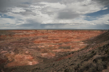 Colourful desert in Petrified Forest and Painted Desert National Park in Arizona