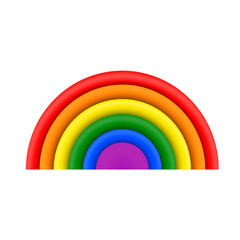 3d rendering cartoon style rainbow symbol