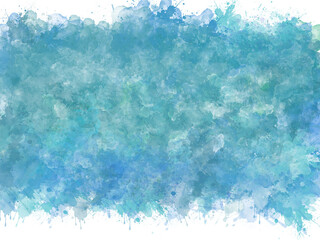 Blue watercolor on transparent background
