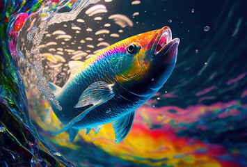 fish in the water background- Created with Generative AI Technology
