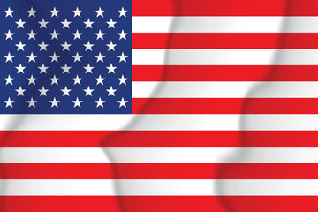 National flag of USA. Silk flag. Vector illustration in EPS 10 format