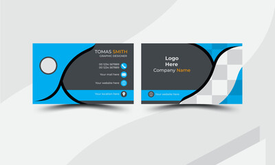 Double sided business card template modern and clean style