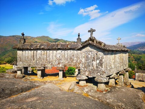 Espigueiros (canastros) in Soajo, Portugal