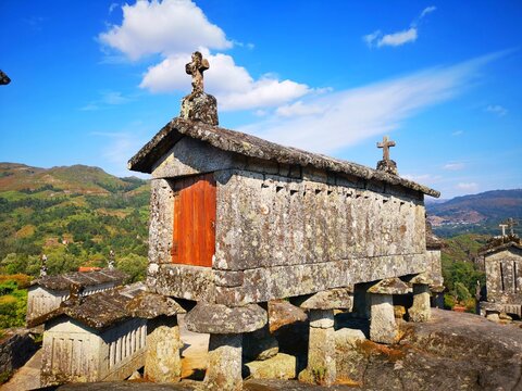 Espigueiros (canastros) in Soajo, Portugal