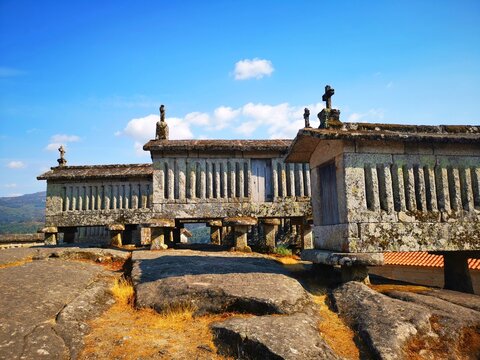 Espigueiros (canastros) in Soajo, Portugal