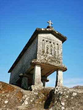 Espigueiros (canastros) in Soajo, Portugal