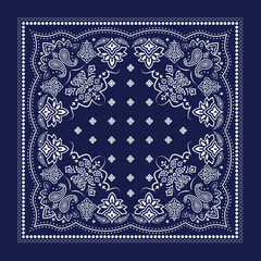 Modern abstract hand drawn cashmere paisley bandana pattern