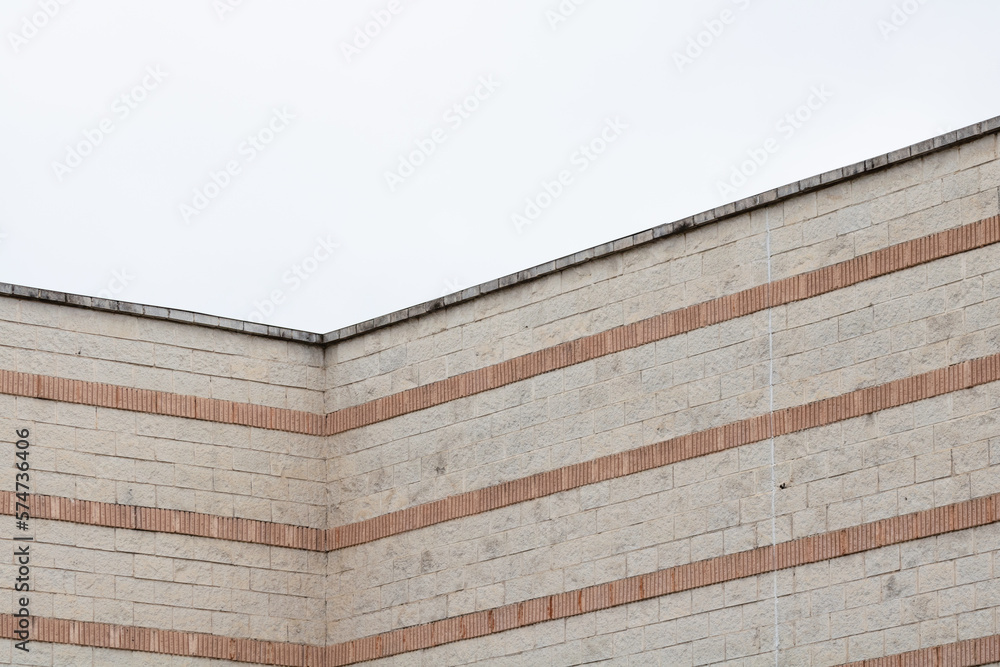 Leinwandbilder urban abstract architecture.. close up of a facade with grey sky.