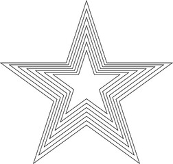 Geometric Fractal Line Star Shape. Frame